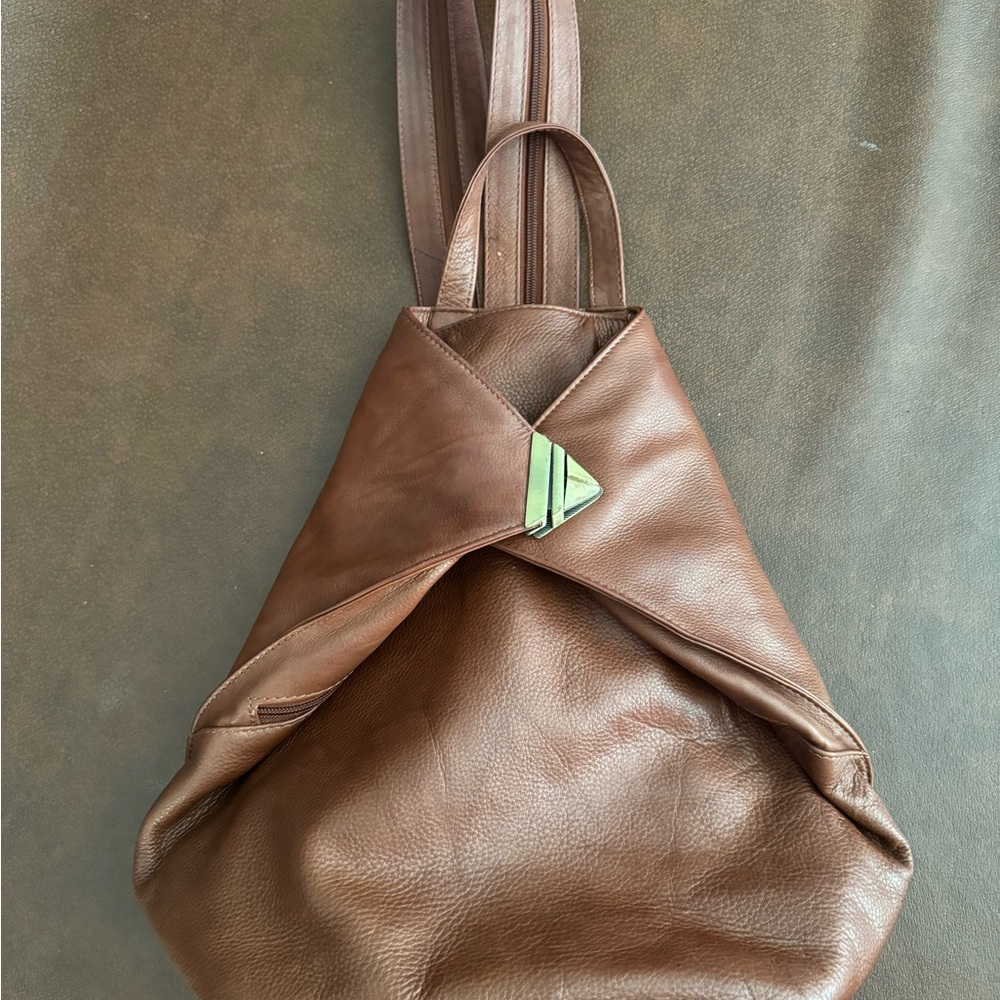 Visconti  brown leather bookbag purse like new